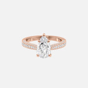  The Catherine Pear Moissanite Ring 14k Rose Gold 001