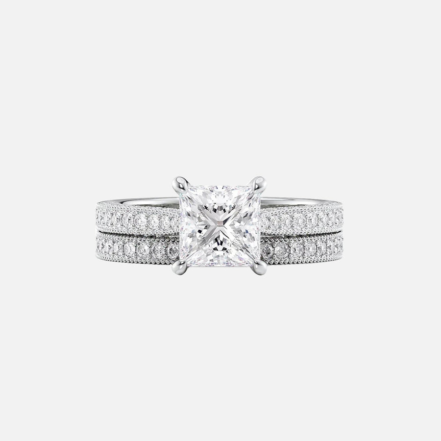  The Catherine Princess Lab Diamond Ring 14k White Gold 003