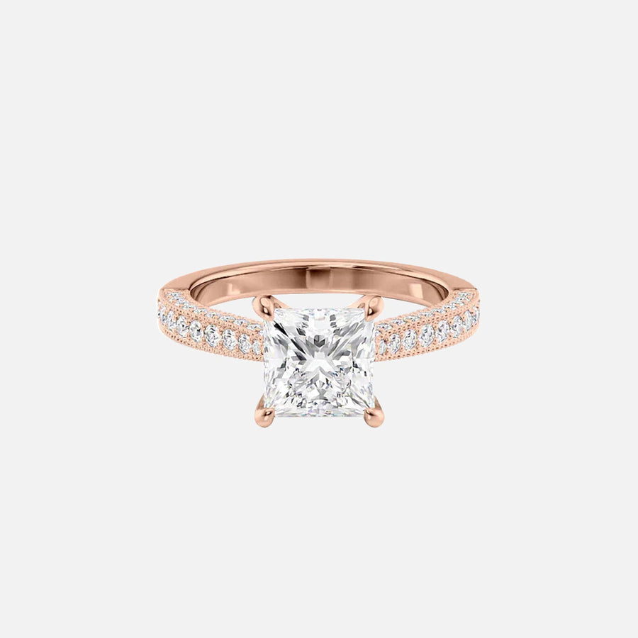  The Catherine Princess Lab Diamond Ring 18k Rose Gold 001