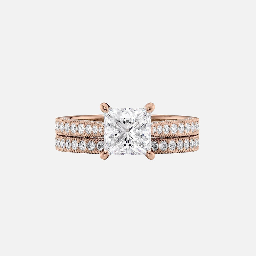 The Catherine Princess Lab Diamond Ring 18k Rose Gold 003