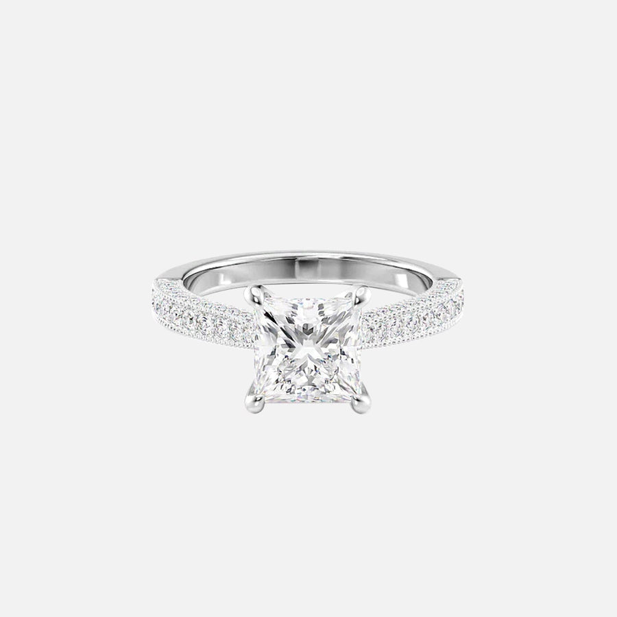  The Catherine Princess Lab Diamond Ring 18k White Gold 001