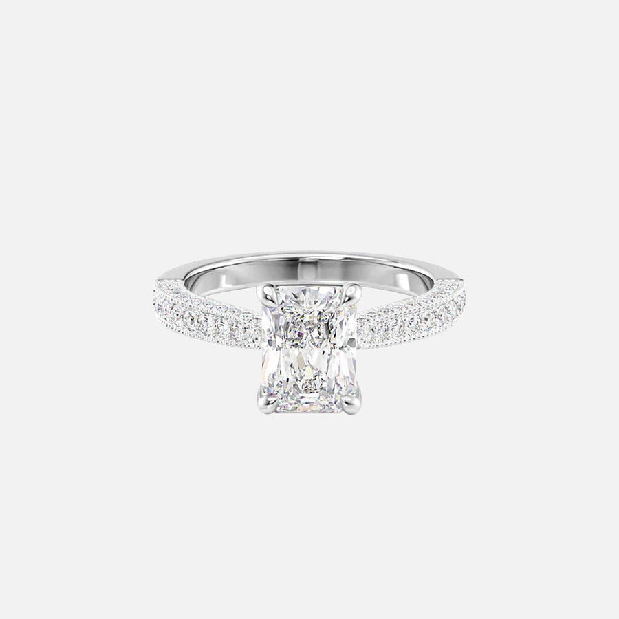  The Catherine Radiant Moissanite Ring 14k White Gold 001