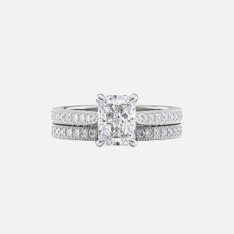  The Catherine Radiant Moissanite Ring 14k White Gold 003
