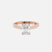  The Catherine Radiant Moissanite Ring 18k Rose Gold 001