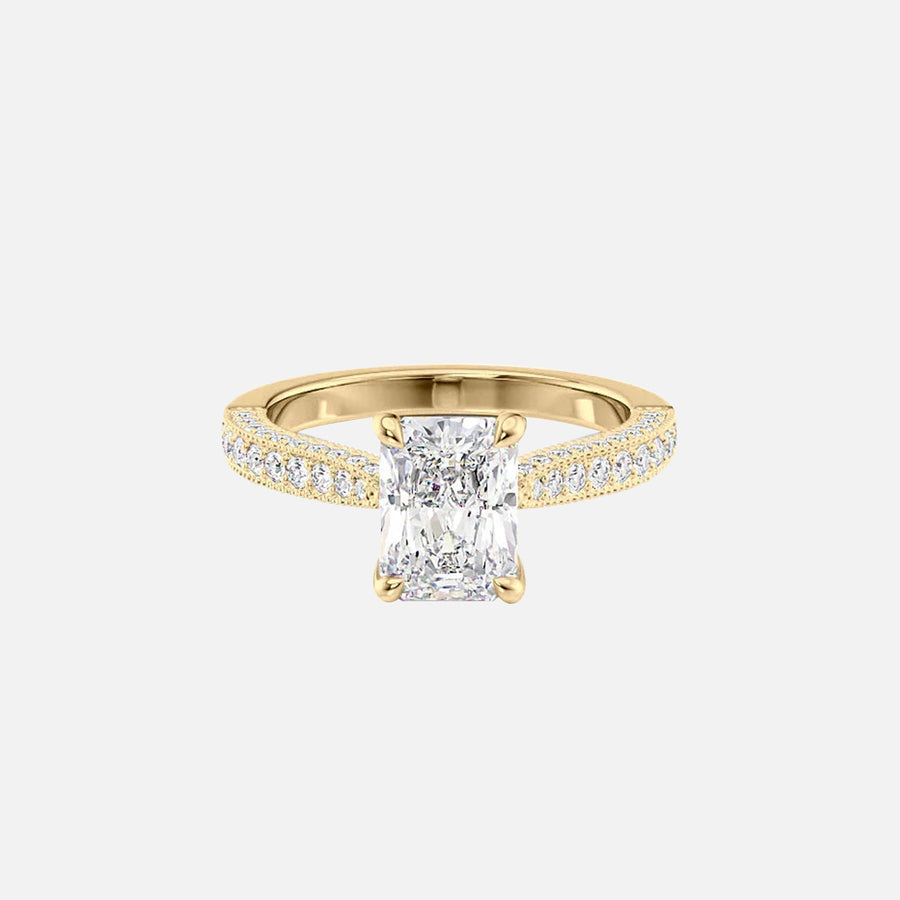  The Catherine Radiant Moissanite Ring 18k Yellow Gold 001