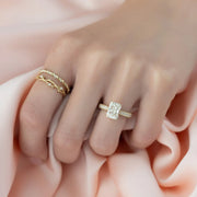  The Catherine Radiant Moissanite Ring 18k Yellow Gold 004