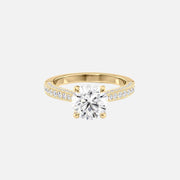 The Catherine Round Lab Diamond Ring 14k Yellow Gold 001