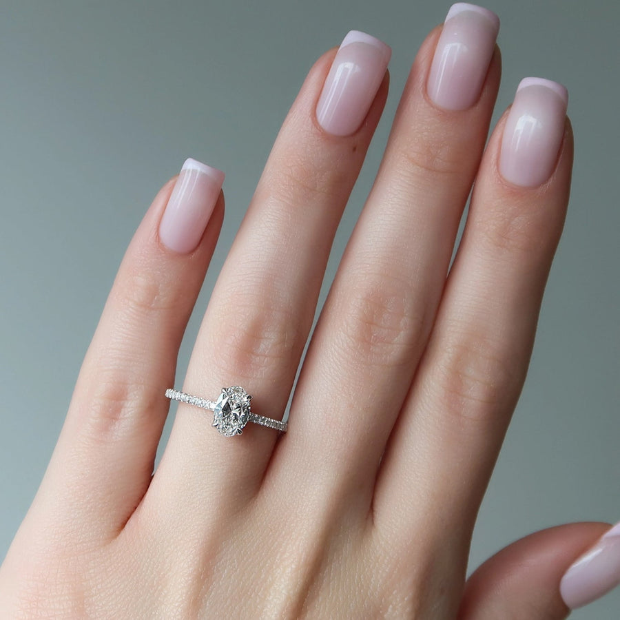 The Cecelia Oval Pave Moissanite Ring - KNT - Engagement Rings, Wedding Bands & Fine Jewelry