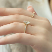 The Cecelia Oval Pave Moissanite Ring - KNT - Engagement Rings, Wedding Bands & Fine Jewelry