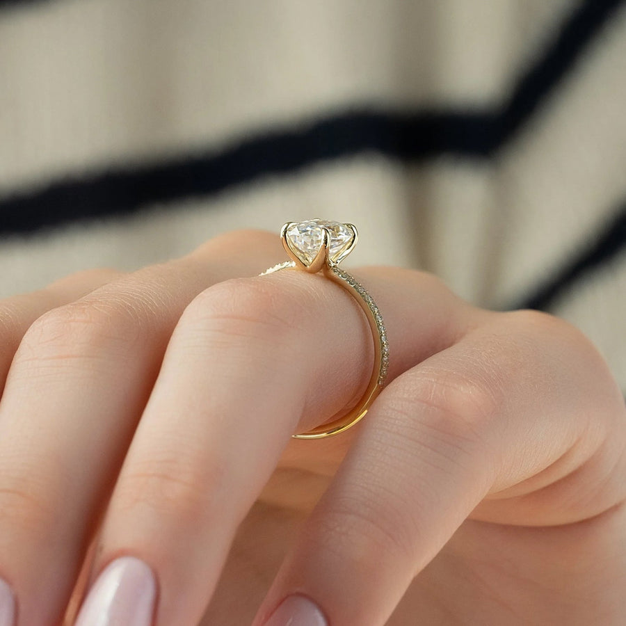 The Cecelia Oval Pave Moissanite Ring - KNT - Engagement Rings, Wedding Bands & Fine Jewelry