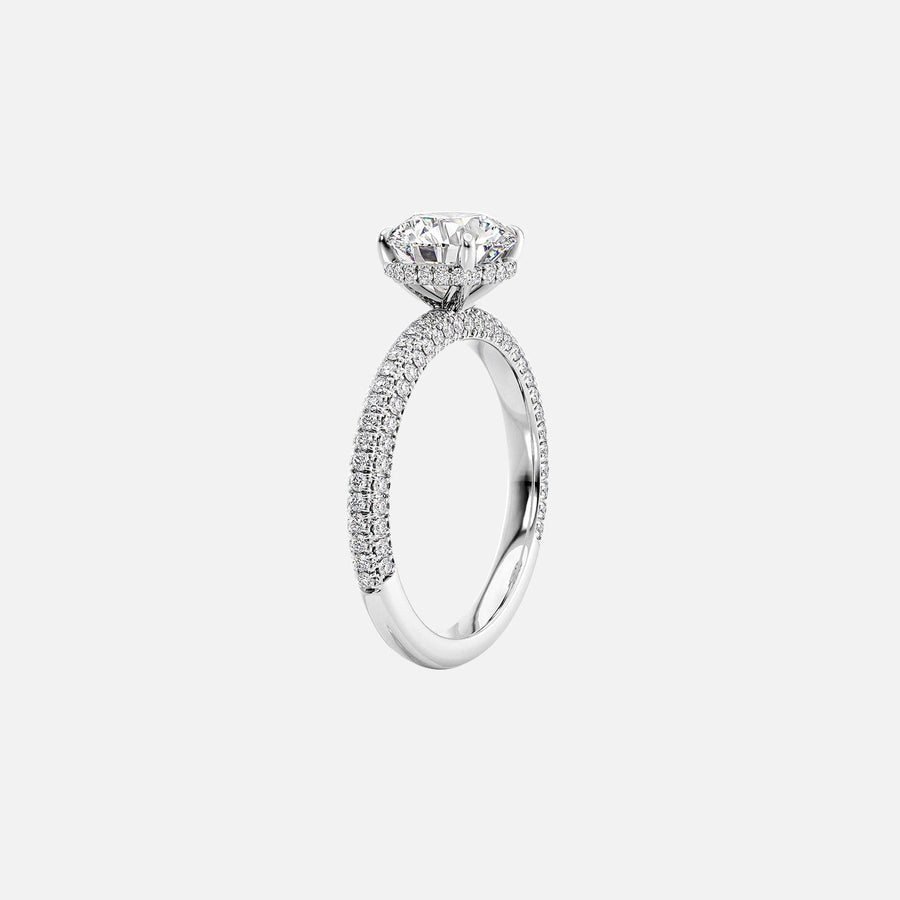  The Celine Cushion Moissanite Ring 14k White Gold 002