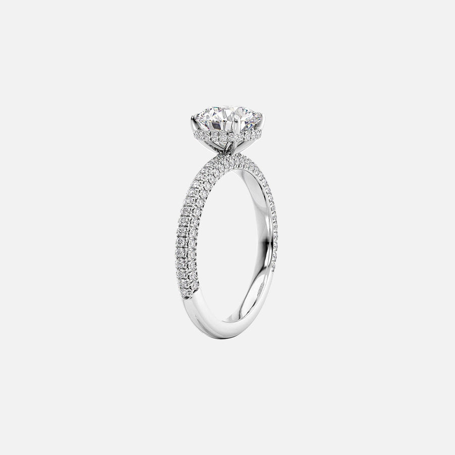  The Celine Emerald Lab Diamond Ring 14k White Gold 002