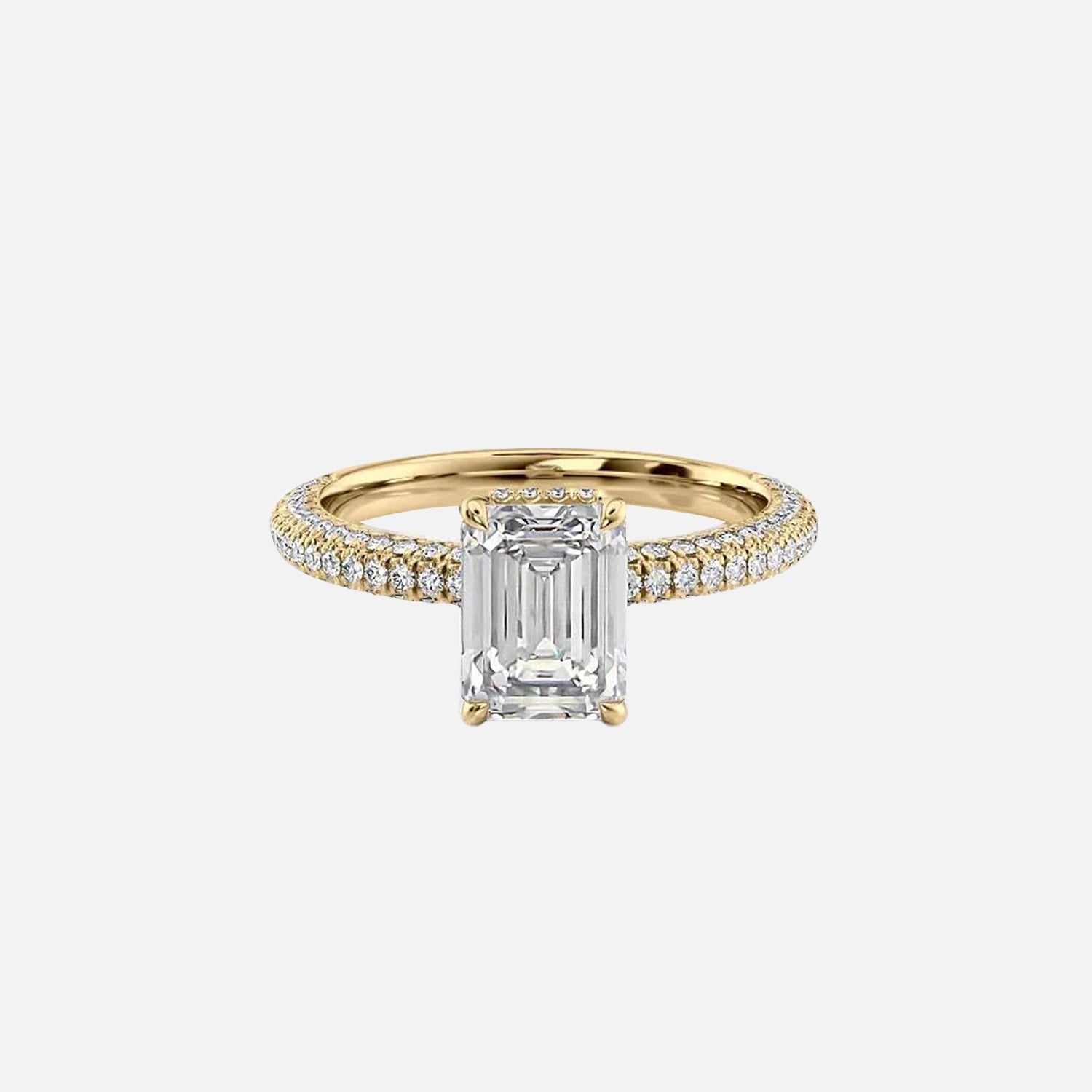 The Celine Emerald Lab Diamond Ring 14k Yellow Gold 001