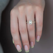  The Celine Emerald Lab Diamond Ring 14k Yellow Gold 003