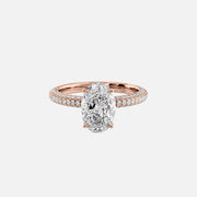  The Celine Oval Lab Diamond Ring 18k Rose Gold 001