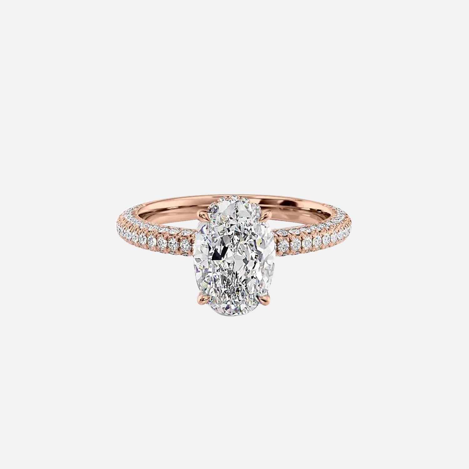  The Celine Oval Moissanite Ring 14k Rose Gold 001