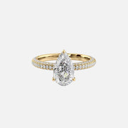 The Celine Pear Lab Diamond Ring 14k Yellow Gold 001