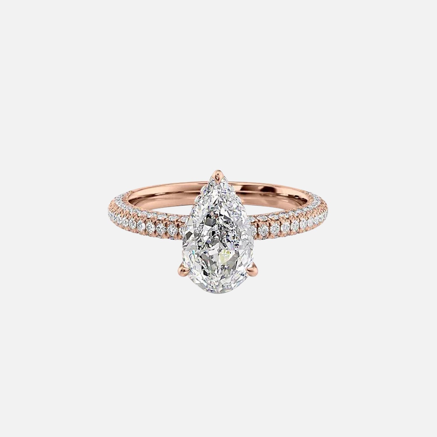  The Celine Pear Moissanite Ring 14k Rose Gold 001