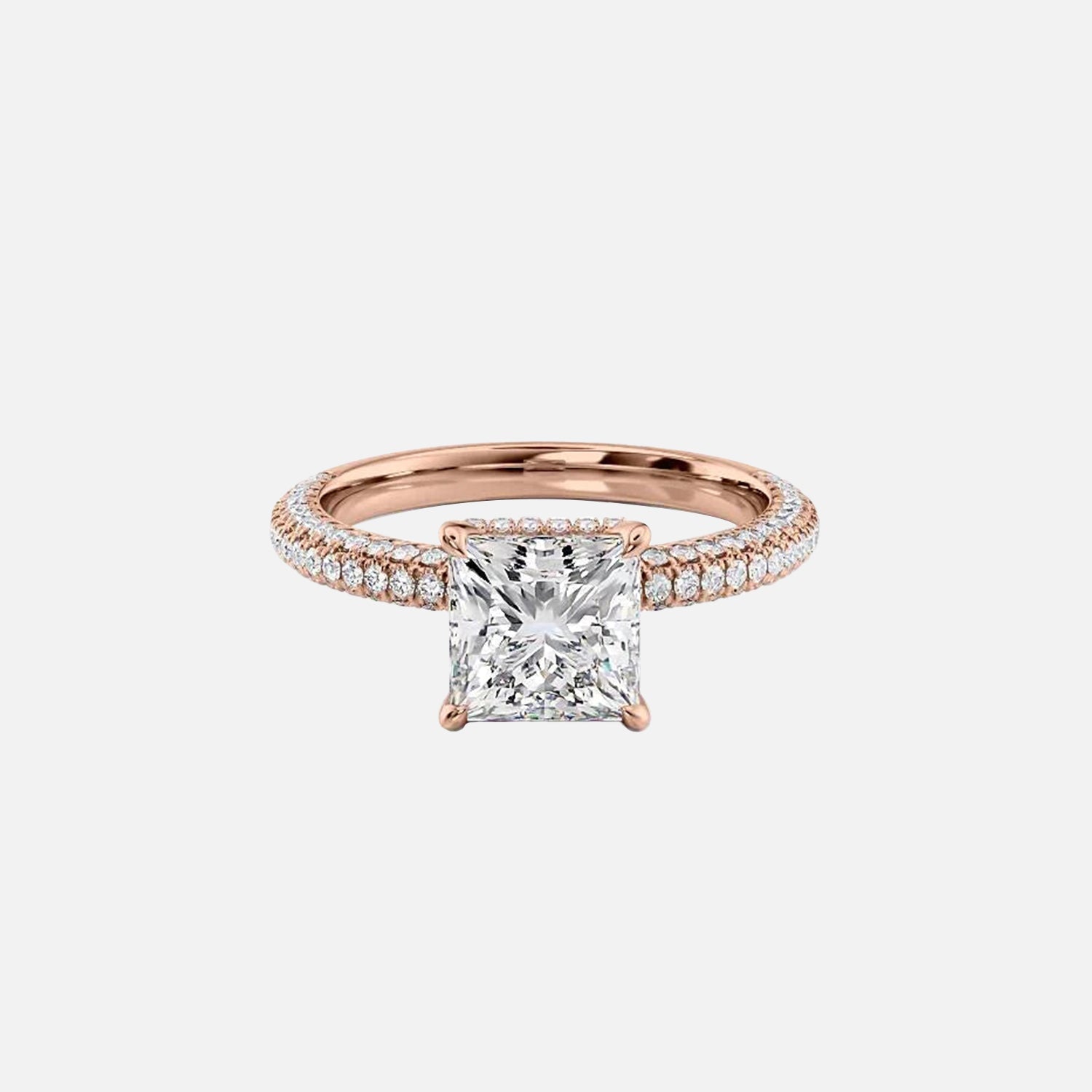 The Celine Princess Lab Diamond Ring 14k Rose Gold 001