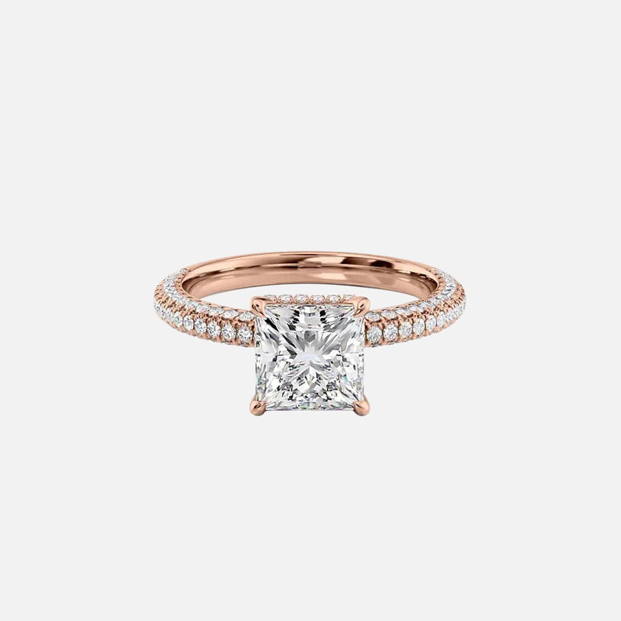  The Celine Princess Lab Diamond Ring 14k Rose Gold 001