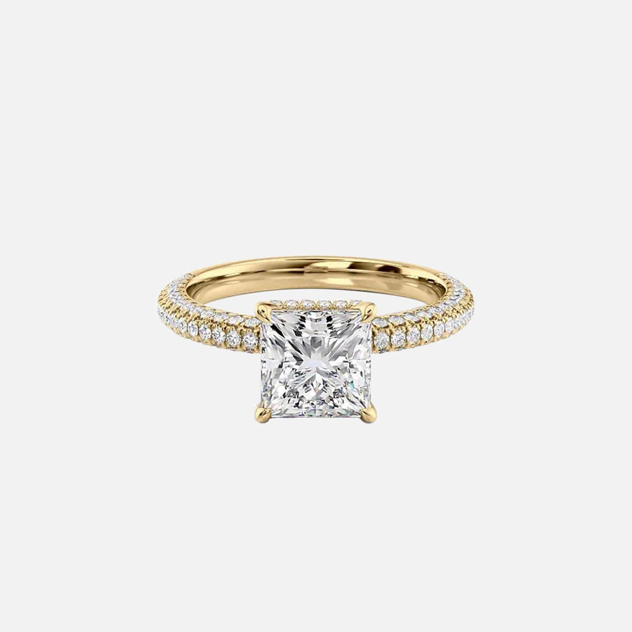 The Celine Princess Lab Diamond Ring 14k Yellow Gold 001