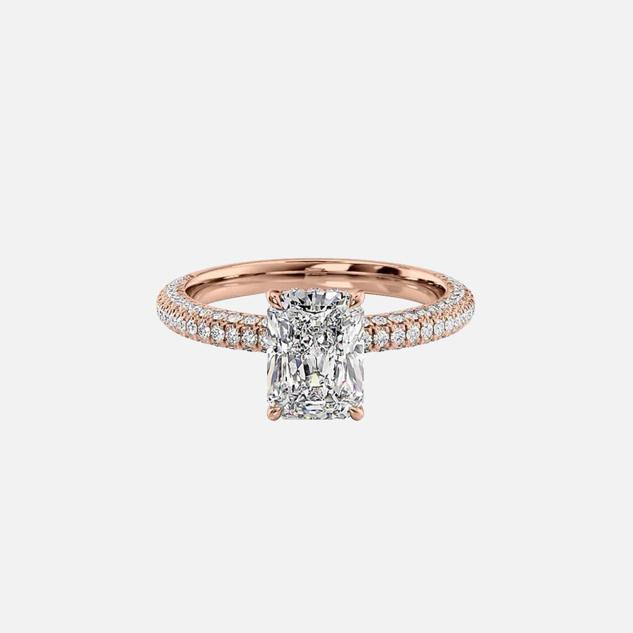  The Celine Radiant Lab Diamond Ring 14k Rose Gold 001