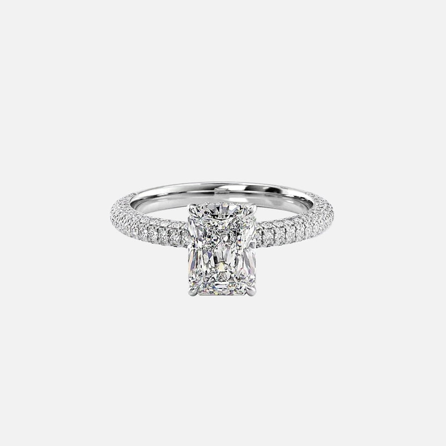  The Celine Radiant Lab Diamond Ring 14k White Gold 001