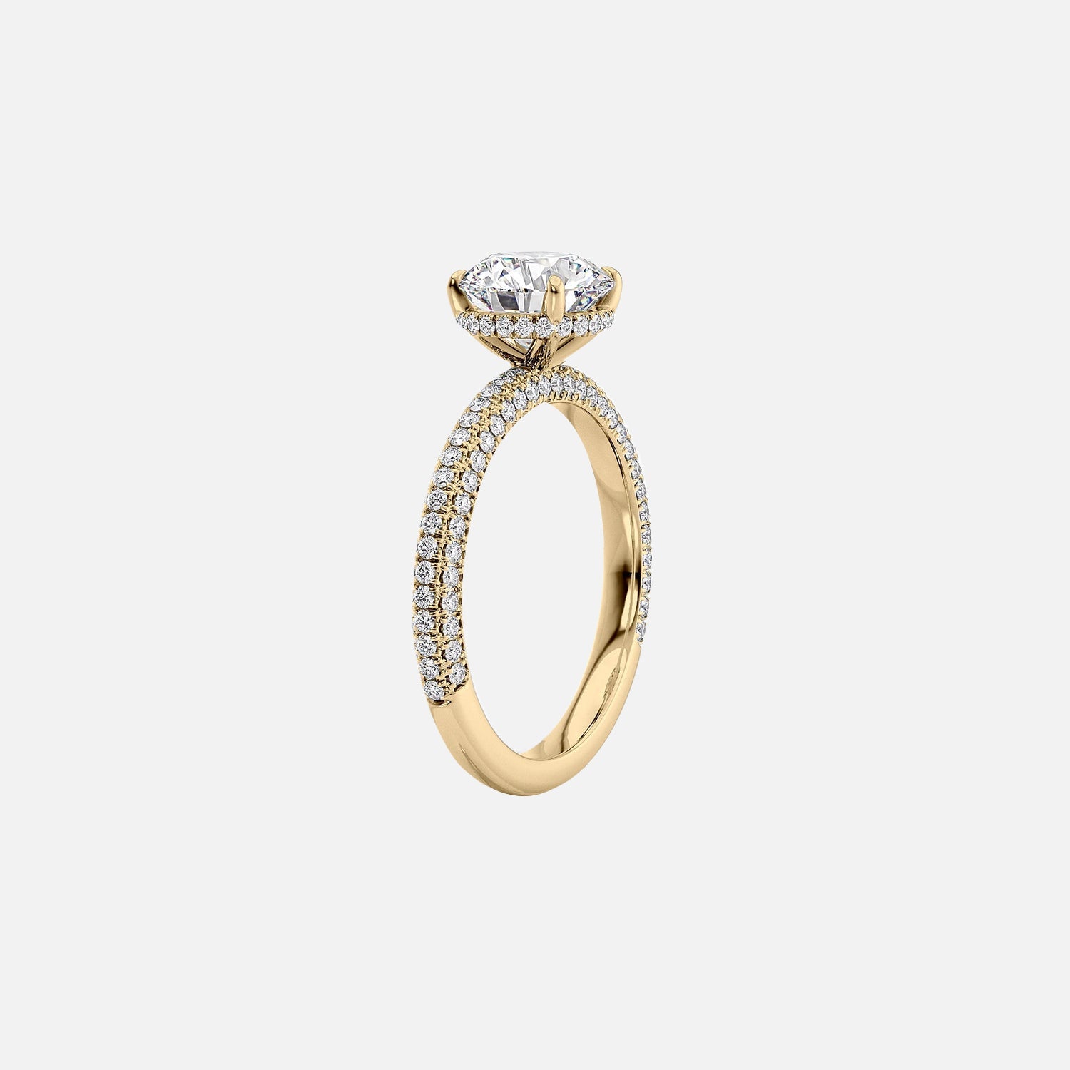  The Celine Radiant Lab Diamond Ring 14k Yellow Gold 002
