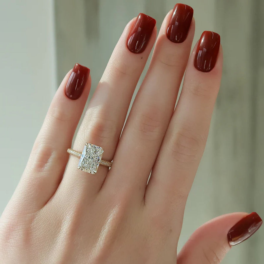  The Celine Radiant Lab Diamond Ring 14k Yellow Gold 003