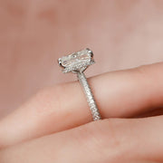  The Celine Radiant Lab Diamond Ring 18k White Gold 004