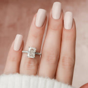  The Celine Radiant Moissanite Ring 14k White Gold 003
