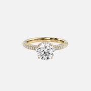  The Celine Round Lab Diamond Ring 18k Yellow Gold 001