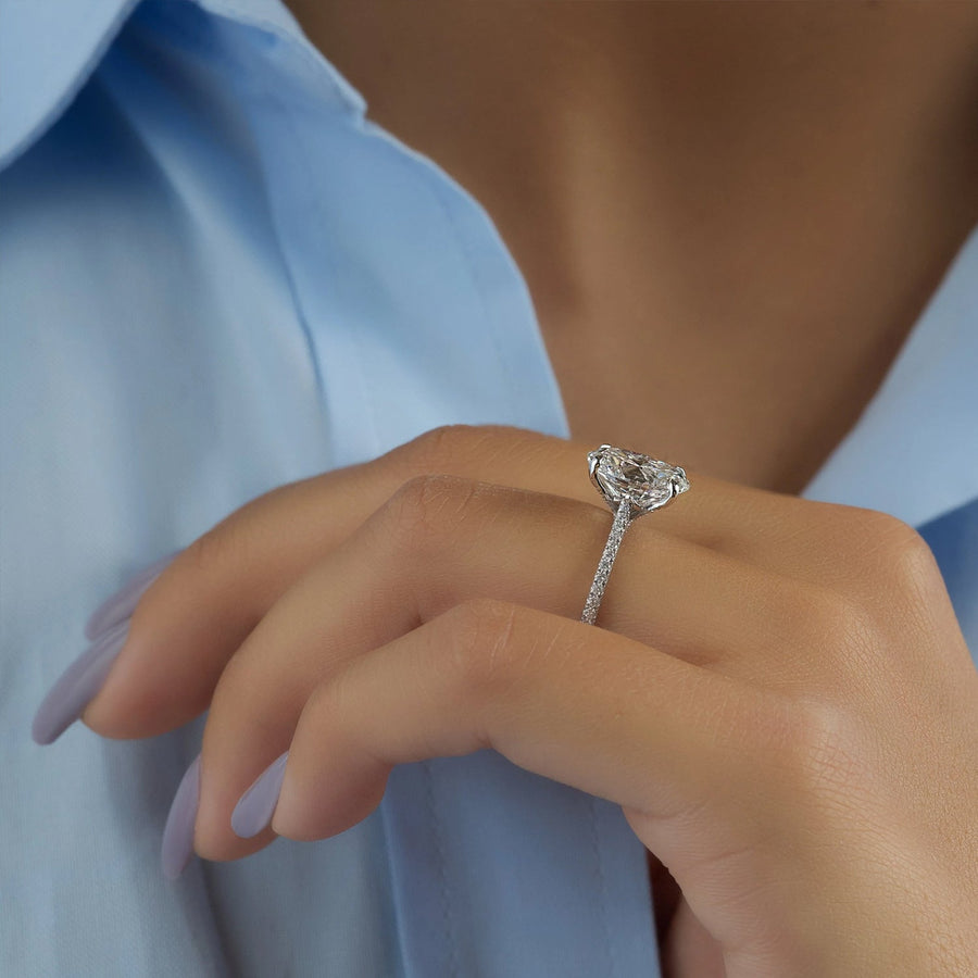 The Clara Oval Pave Moissanite Ring - KNT - Engagement Rings, Wedding Bands & Fine Jewelry