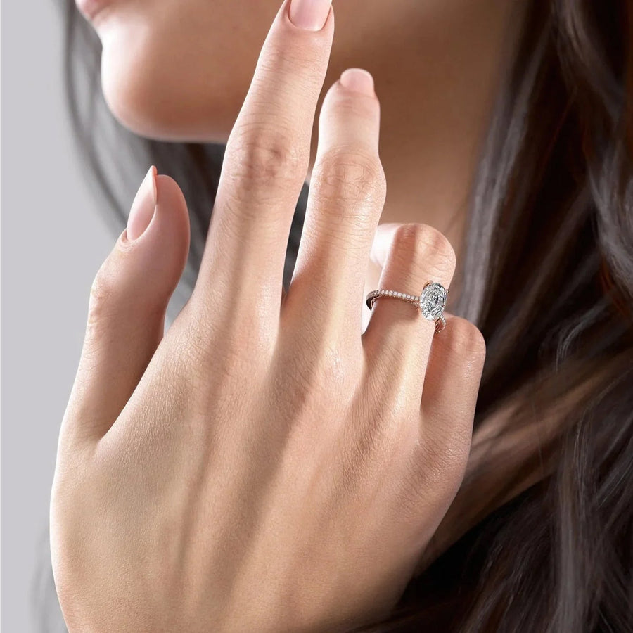 The Clara Oval Pave Moissanite Ring - KNT - Engagement Rings, Wedding Bands & Fine Jewelry