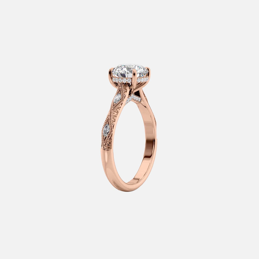  The Claudia Cushion Lab Diamond Ring 14k Rose Gold 002