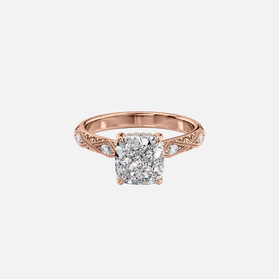  The Claudia Cushion Lab Diamond Ring 18k Rose Gold 001