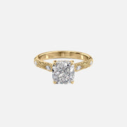 The Claudia Cushion Moissanite Ring 14k Yellow Gold 001
