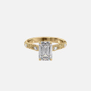 The Claudia Emerald Lab Diamond Ring 14k Yellow Gold 001