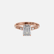  The Claudia Emerald Lab Diamond Ring 18k Rose Gold 001