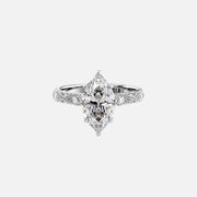  The Claudia Marquise Moissanite Ring 14k White Gold 001