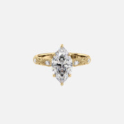 The Claudia Marquise Moissanite Ring 14k Yellow Gold 001