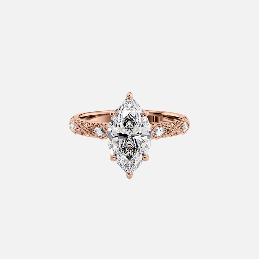  The Claudia Marquise Moissanite Ring 18k Rose Gold 001