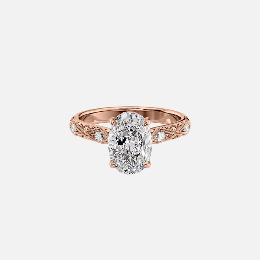  The Claudia Oval Moissanite Ring 18k Rose Gold 001