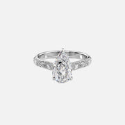  The Claudia Pear Moissanite Ring 14k White Gold 001