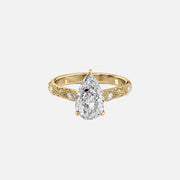 The Claudia Pear Moissanite Ring 14k Yellow Gold 001