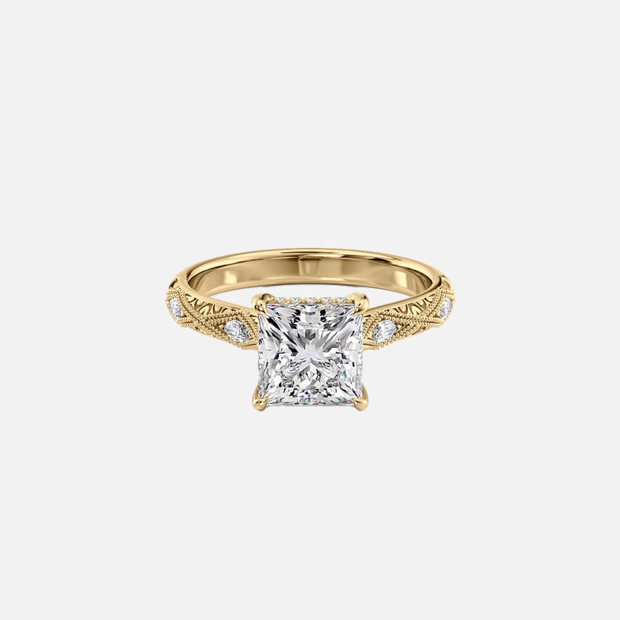  The Claudia Princess Lab Diamond Ring 18k Yellow Gold 001