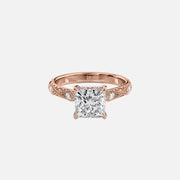  The Claudia Princess Moissanite Ring 14k Rose Gold 001