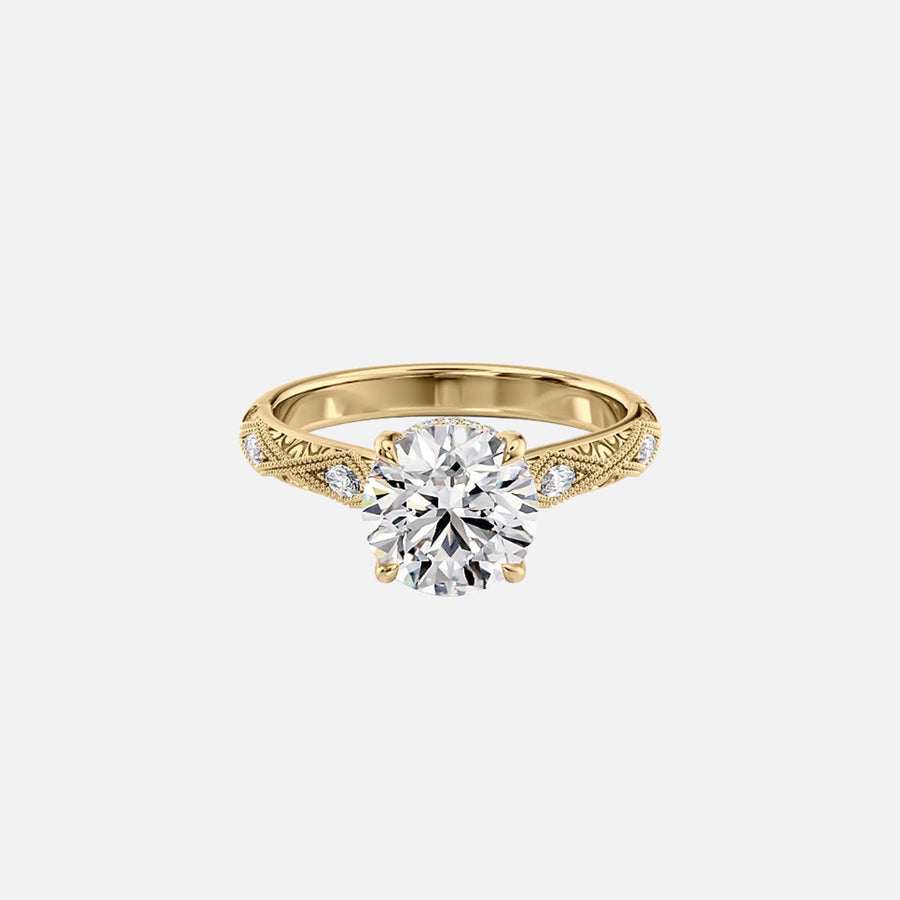  The Claudia Round Lab Diamond Ring 18k Yellow Gold 001