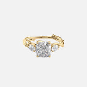 The Coco Cushion Three Stone Moissanite Ring - KNT - Engagement Rings, Wedding Bands & Fine Jewelry