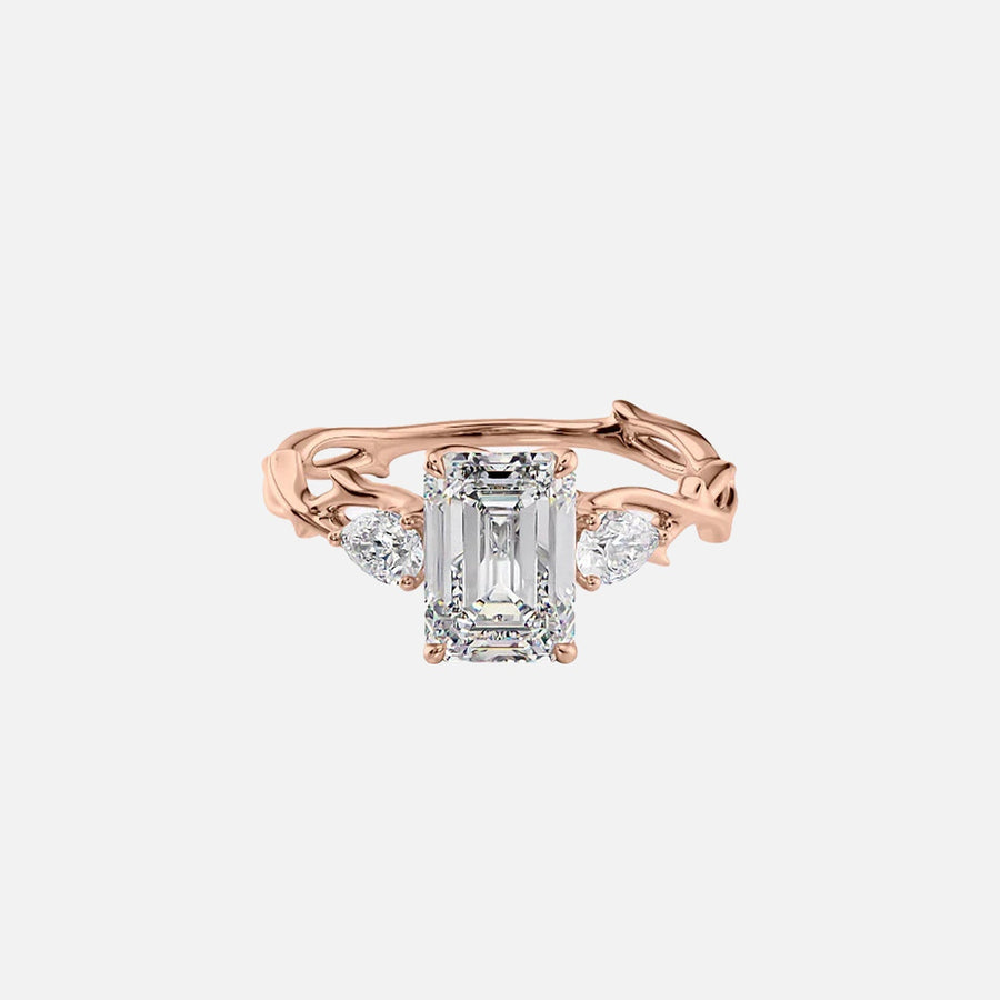 The Coco Emerald Three Stone Moissanite Ring - KNT - Engagement Rings, Wedding Bands & Fine Jewelry
